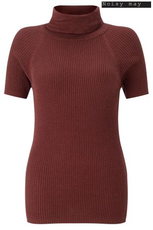 Noisy May Knitted Rib Short Sleeve Top